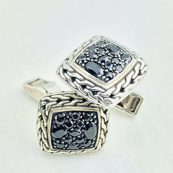 JOHN HARDY CUFFLINKS Classic STERLING SILVER Chain - Picture 4 of 12